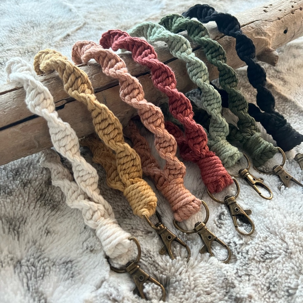 Handmade macrame wristlet
